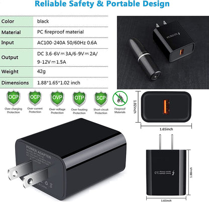 Type C Charger Fast Charger for Samsung Galaxy S25 S24 S23 S22 S21 Z Flip7 Z Fold7 A17 A56 A36 A26 A16 A55 A35 A25 A15 A54 A14 A53 A13,Quick Charge 3.0 Car Charger Wall Adapter +3FT 6FT USB C Cable