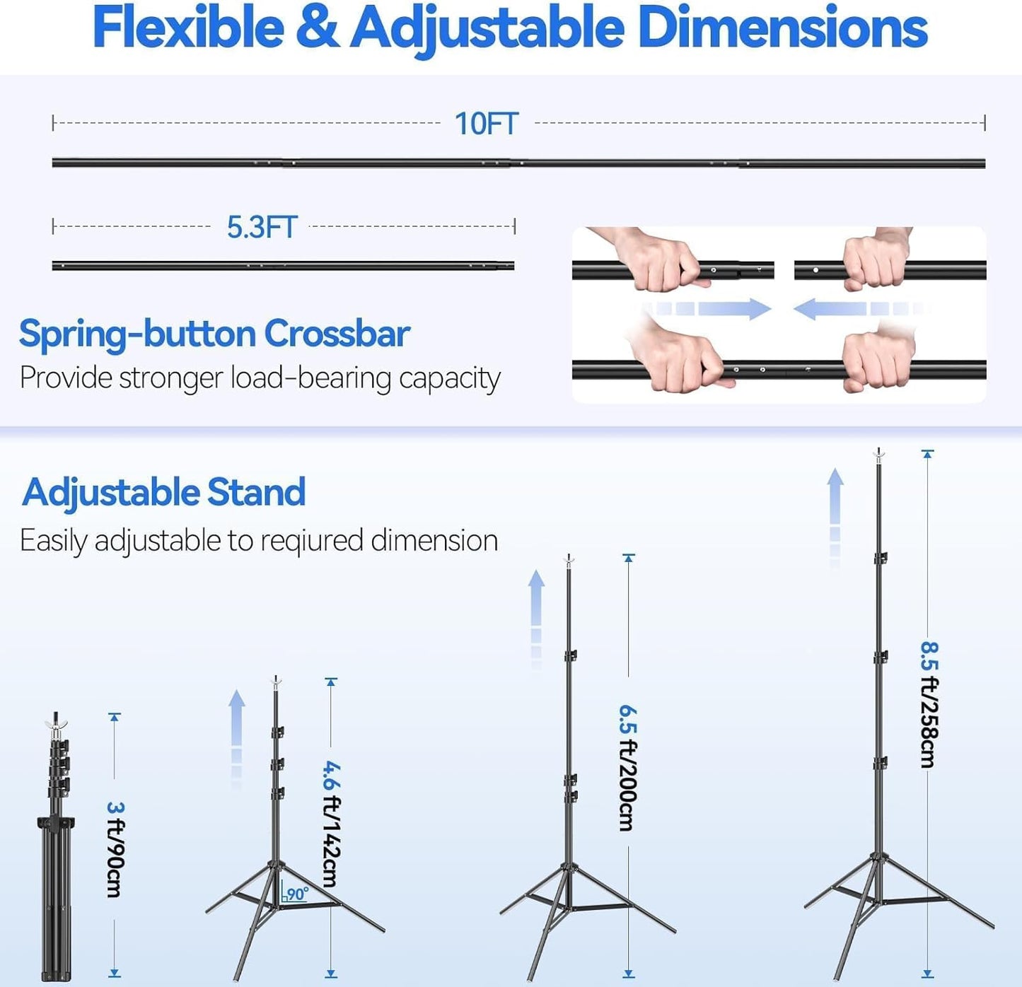 8.5 X 10Ft Green Screen Backdrop Kit with Tripod Stand, Photography Background Support System with 10 X12Ft 100% Cotton Muslin Chromakey Backdrop for Photo Studio, Video Shooting, Live Streaming